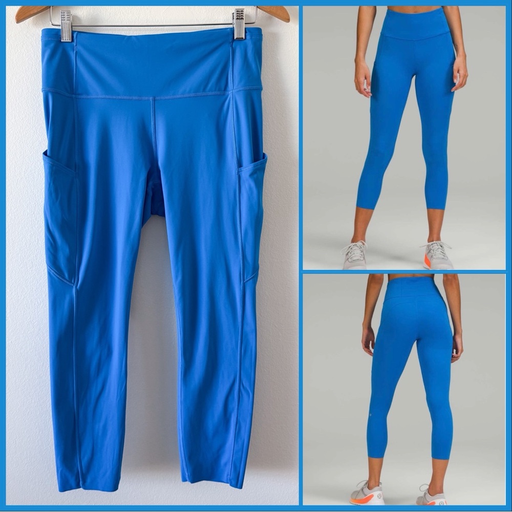 Lululemon Fast and Free High Rise Crop 23” Size 10 color Poolside PreLoved - Picture 1 of 7